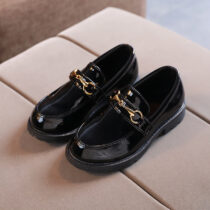 Toddlers Unisex Black Fashion Chain Loafers