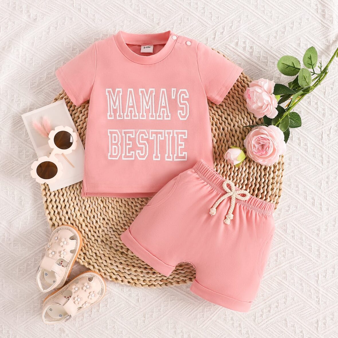 Baby Boy Peach Mama’s Bestie  2pcs