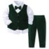 Toddler Boy Green Waist Coat Set, White Shirt, Green Vest And Green Trouser 3pcs
