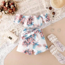 Toddler Girl Crop Top Vintage 2pcs (1)