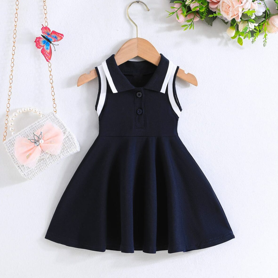 Toddler And Baby Girl Collar Neck Dress