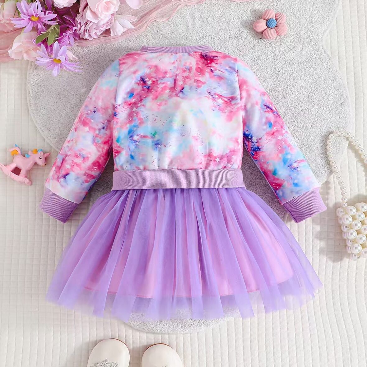 Toddler And Baby Girl Purple Unicorn Tutu Dress 1