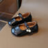 Toddler Girl Black Two Beaded Shoes