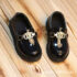 Toddler Gold Badge Glossy Loafers Shoes, Shoe