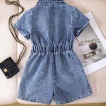 Baby And Toddler Girl Denim Jumpsuit