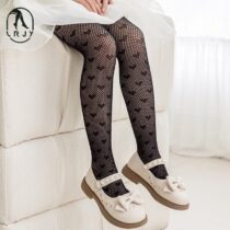 Toddler Girl Love Net Black Pop Socks