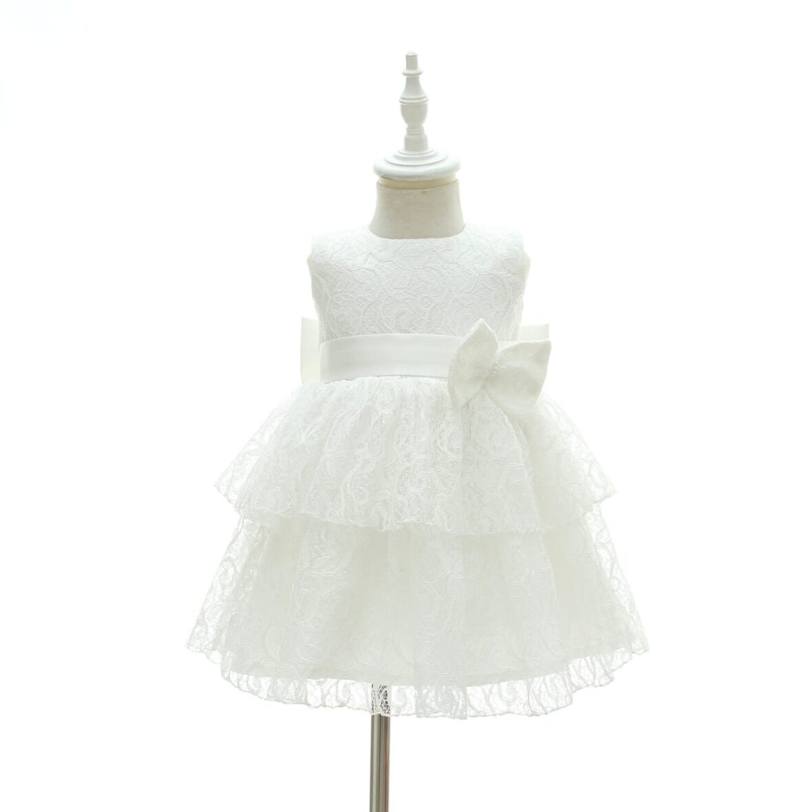 Baby Girl Christenings And Dedication Lace Step Dress With Bow