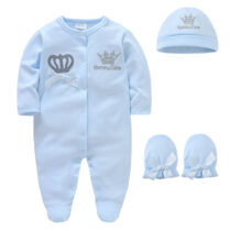 Baby Unisex Over All Romper With Cap And Mittens1