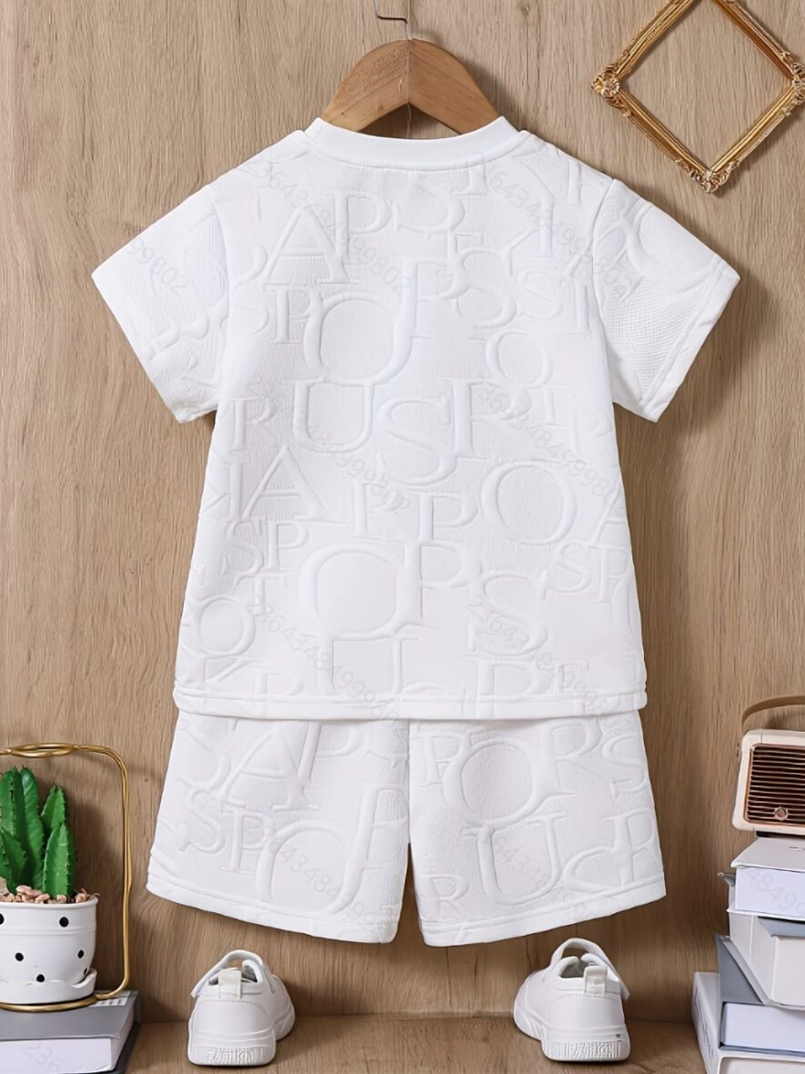 Toddler Boy Letters White On White 2pcs (2)