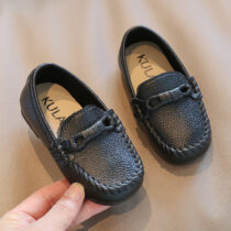 Toddler Kulage Black leather Loafers (1)