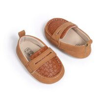 Baby Boy Brown Basket Soft Sole Loafers