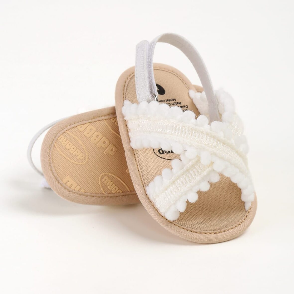 Baby Unisex White Cross Soft Sole Sandals (2)