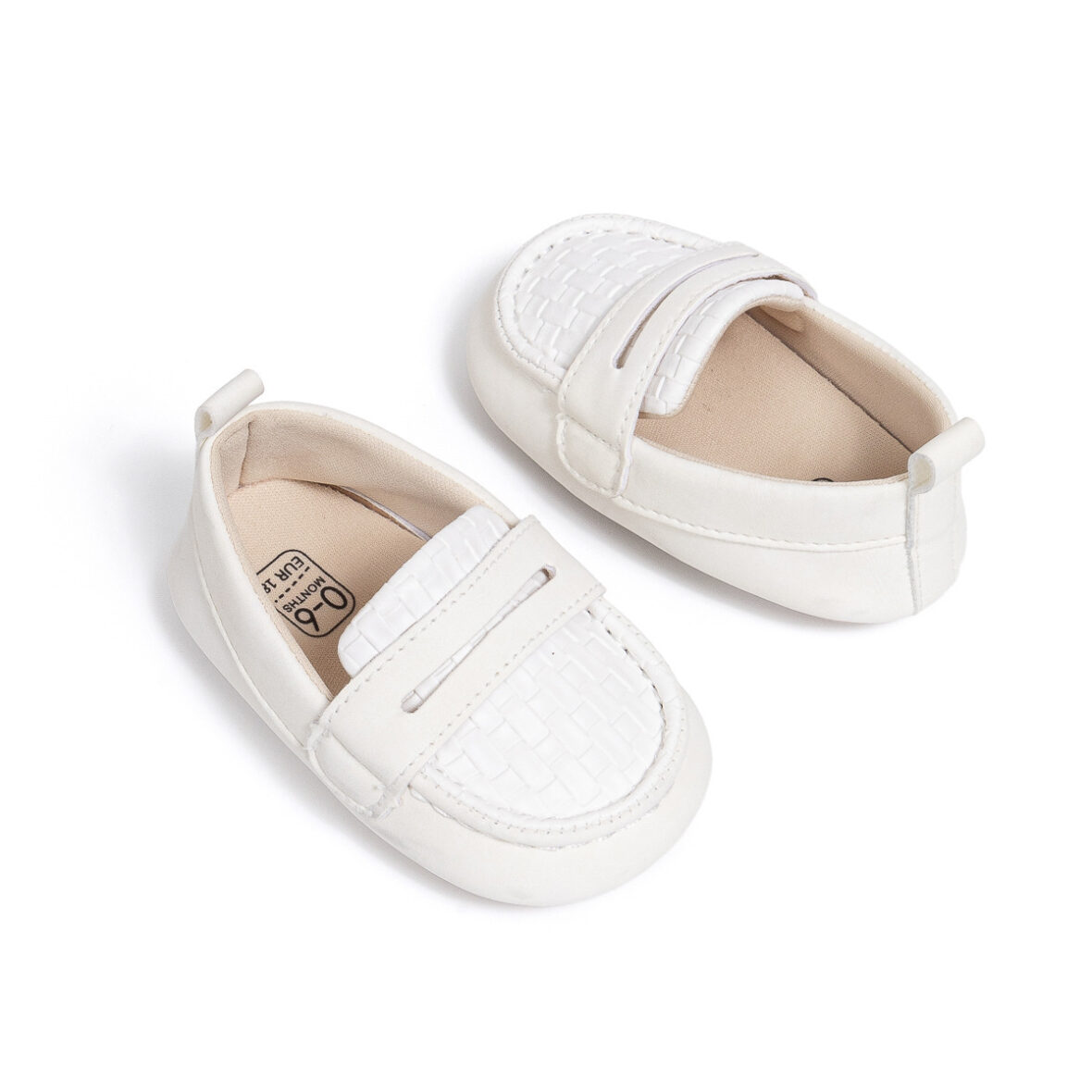 Baby Boy White Basket Soft Sole Loafers