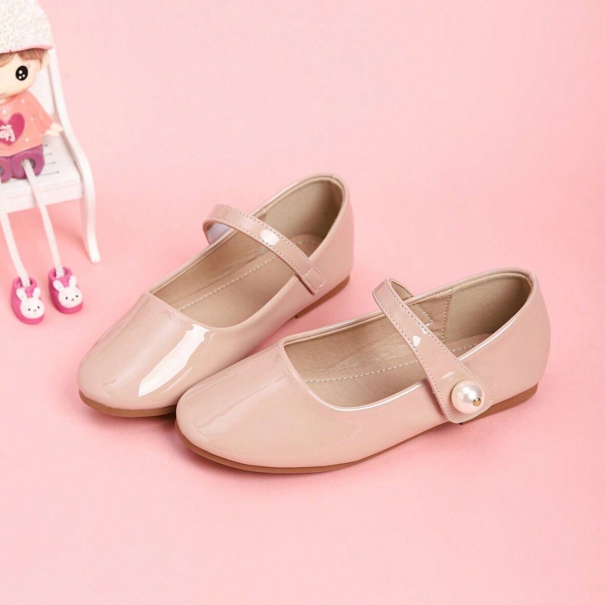 Toddler Girl Glossy Princess Nude Shoes