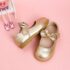 Toddler Girl Gold Bow Shoe