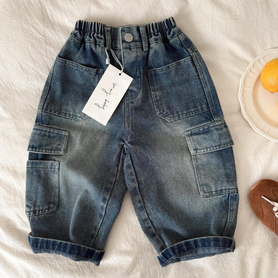 Toddler Unisex Combat Denim Trousers (3)