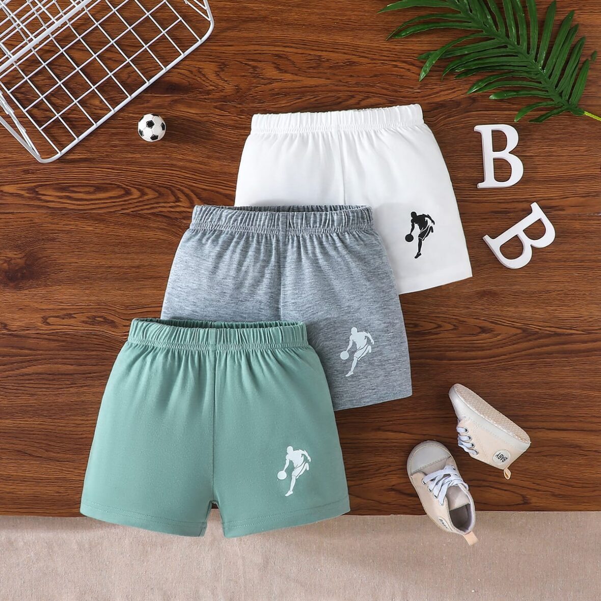 Baby And Toddler Boys 3 In 1 Basketball Graphic Shorts Set