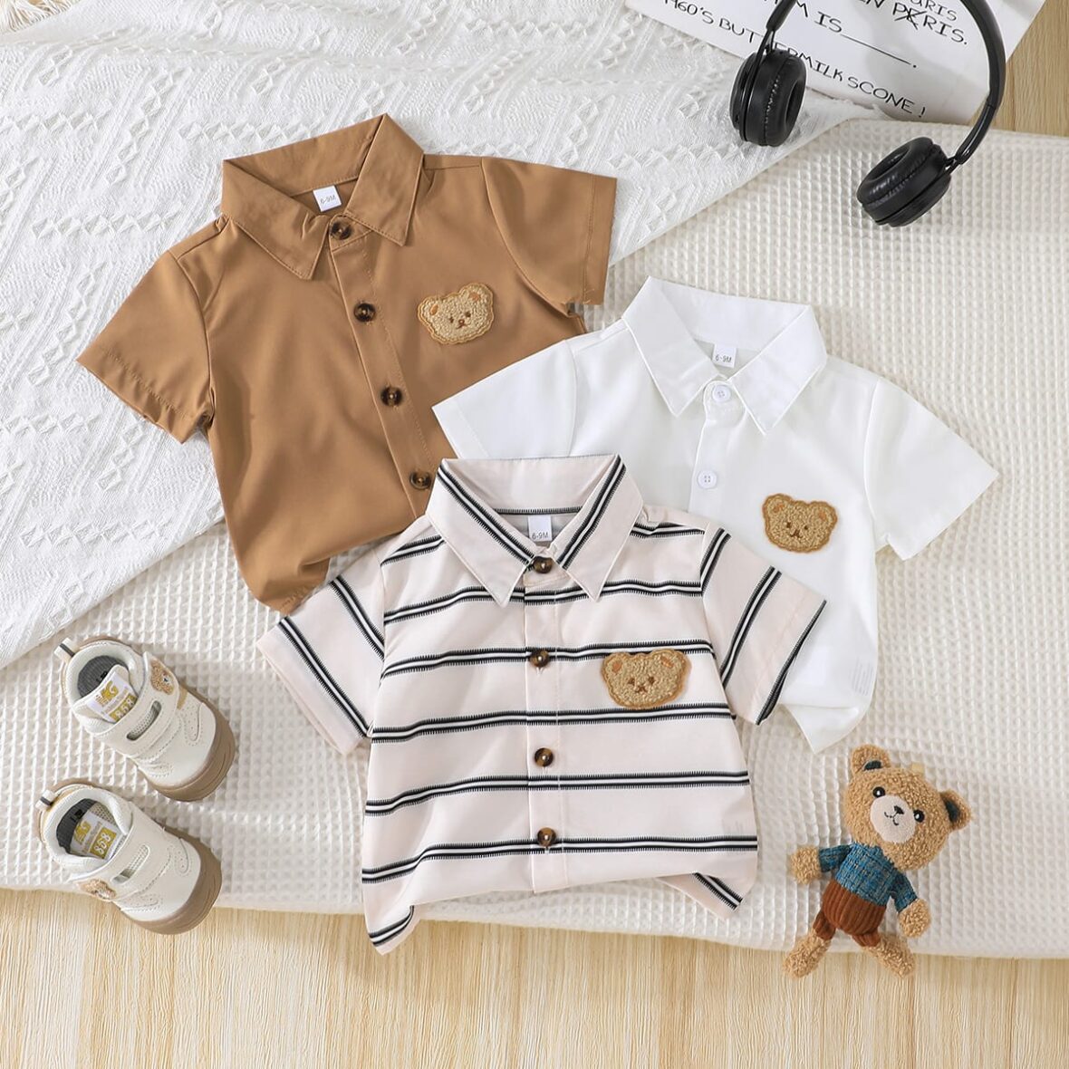 Baby Boy And Toddler Boy 3 In 1 Teddy Shirts