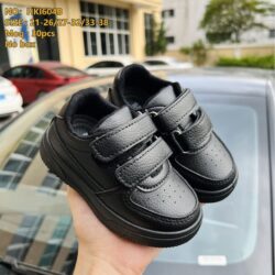 Kids Black Double Strap Sneakers Back to School & Everyday Wear (1)