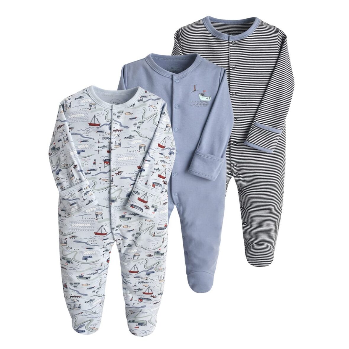 3 in 1 Baby  Unisex Sleep Suit/overall, Sleeper Footed Overall