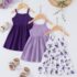 Baby And Toddlers Girls Sleeveless Front Ribbed And Floral Sundresses 3pcs