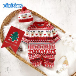 Baby Unisex Christmas Romper With Cap