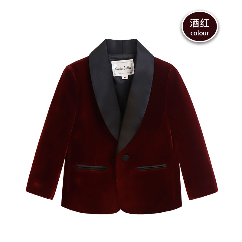 Kids And Toddlers Boy Wine Suede Blazers Jacket, Suit Jacket