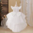 Kids Girls White Luxury Lace Appliqué Tulle Elegance Dress