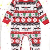 Matching Family Christmas Pyjamas – Red Reindeer & Fair Isle Print Holiday Set