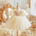 Toddler And Kids Girl Elegant Princess Luxury Ball Gown, Butter Gold Ball Dress