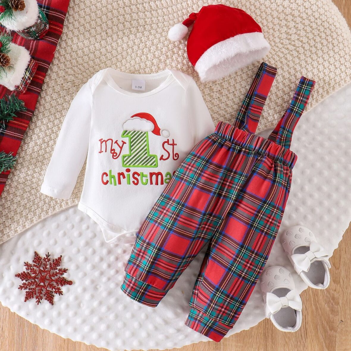 Baby Unisex My First Christmas Dung With Cap