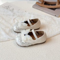 Girls White Butterfly Dress Shoes – Sequin Strap Flats