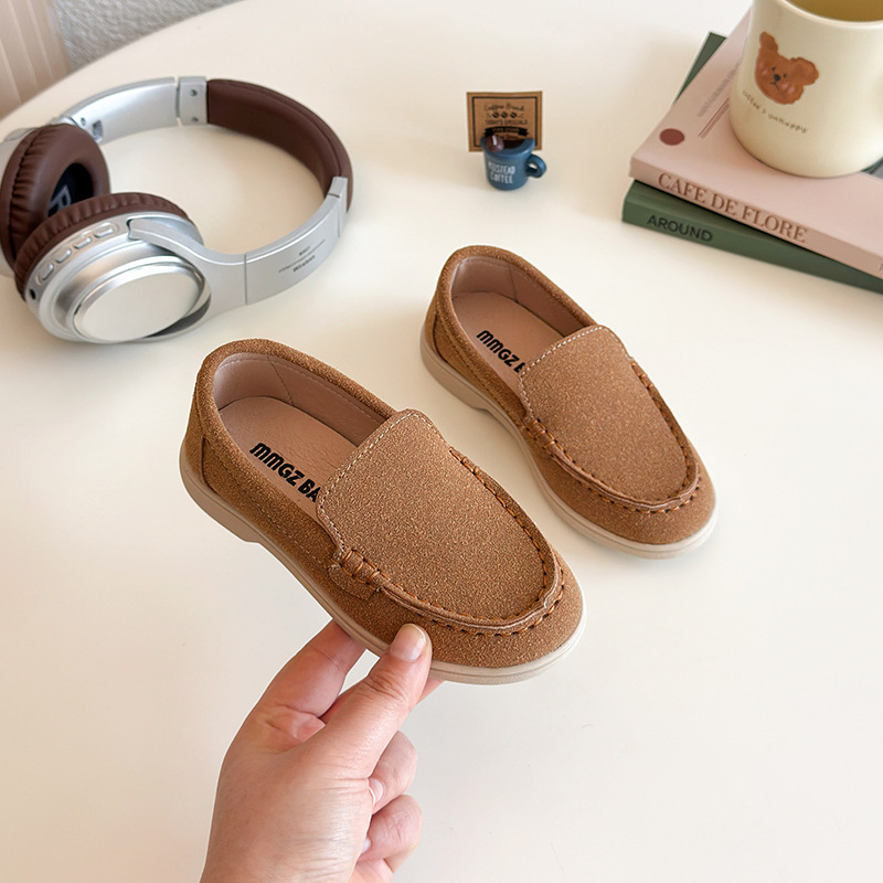 Kids And Toddlers Brown Suede Loafers – Soft Slip-On Casual Shoes