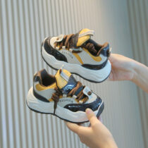 Kids Multi-Color Chunky Sneakers – Fashion Rope Lace Sport Shoes with Bold Sole (1)