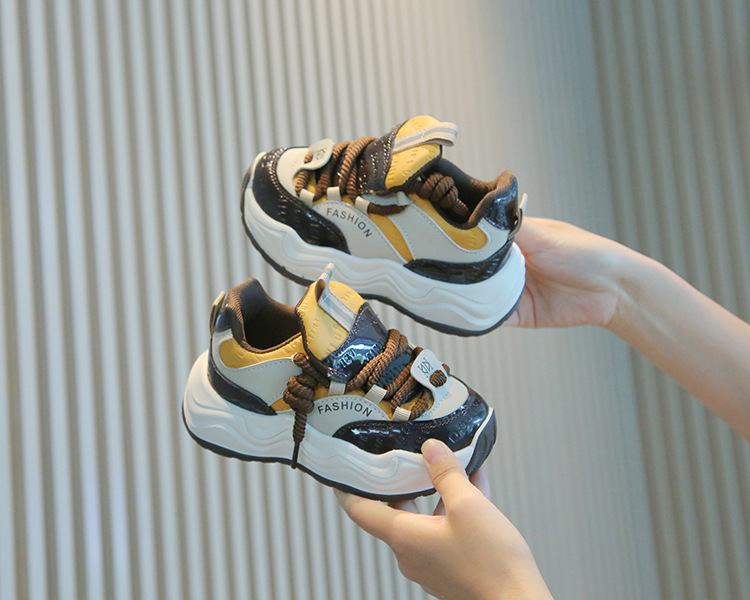 Kids Multi-Color Chunky Sneakers – Fashion Rope Lace Sport Shoes with Bold Sole (1)