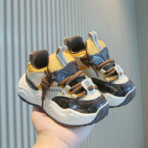 Kids Multi-Color Chunky Sneakers – Fashion Rope Lace Sport Shoes with Bold Sole (2)