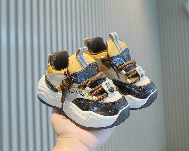 Kids Multi-Color Chunky Sneakers – Fashion Rope Lace Sport Shoes with Bold Sole