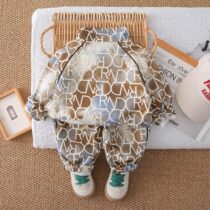 Toddler And Kids Boys Set with Printed Jacket, Pants, and Crossbody Bag (3)