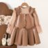 Toddler Girl Brown jacket And Skirt 3pcs