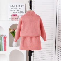 Toddler Girl Turtle Neck Peach On Peach 2pcs (2)