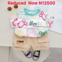 Toddler Boy Colorful New To Be The First Universe Polo T-Shirt With Brown ShortPant On Clearance Sales