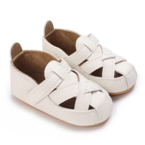 Baby Pre Walker Black Soft Sole White Cross Sandals