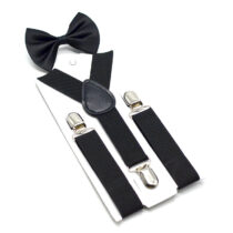 Kids Black Bow Tie and Suspenders Set (5)