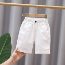 Toddler And Kids White Elastic Waist Shorts